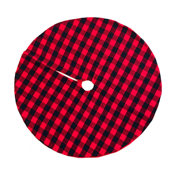 Julgranskjolar Pläd svart Röd trädkjol red 122cm
