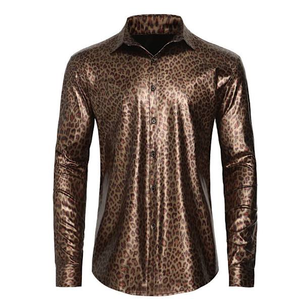Print skjortor för män Långärmade casual 4XL