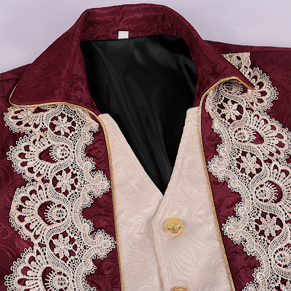 Miesten keskiaikainen steampunk-takki Victorian kirjallisuus retro gootti pukukoodi Red M