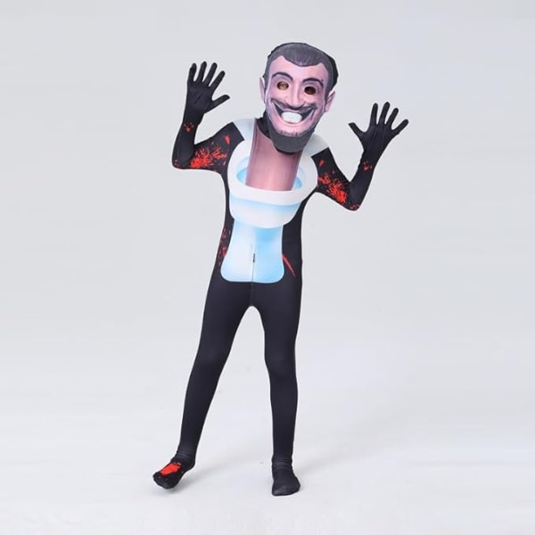 Skibidi Toalett Cameraman TV Man Kostym för Barn Toilet Man 170 cm