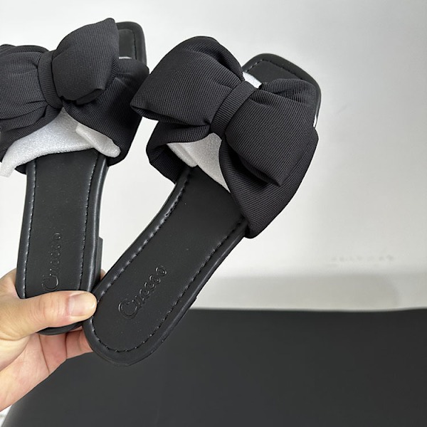 Knytbandssandal för Kvinnor Plattform Halksäker Sommarsandaler Black 38