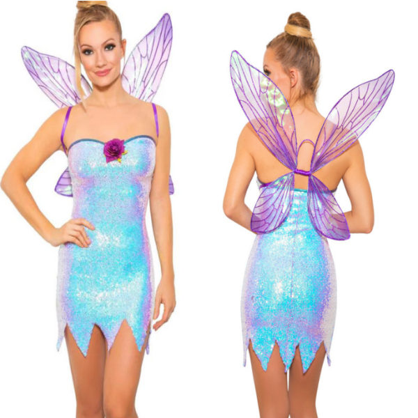 Pretty Pixie Fairy Kostym för kvinnor purple M