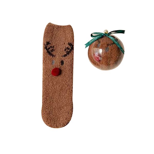Fuzzy strumpor för kvinnor tonårsflickor jul fleece strumpor coffee
