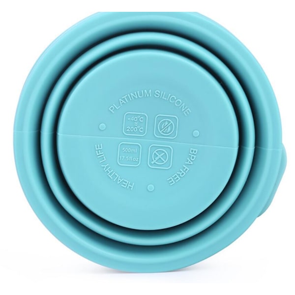 500 ml silikon vikbar sportvattenflaska Blue