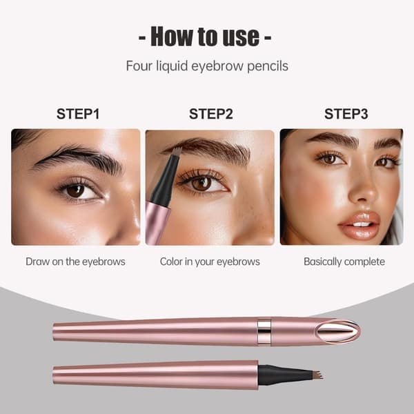Ögonbrynspenna Microblading - Ögonmakeup Ögonbrynspenna Micro 4-punkts Brynspenna light brown
