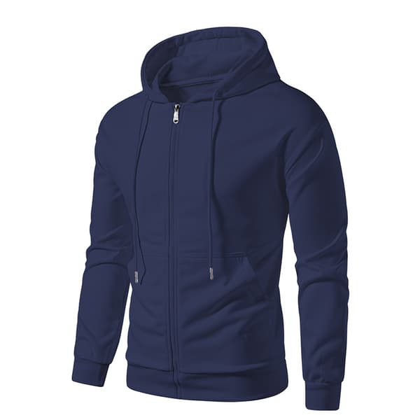 Fleecehettegenser med full glidelås for menn Dark Blue L