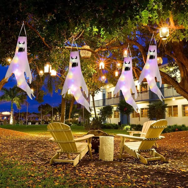2-pack Halloween Spöke Hängande Vindstrutar För Utomhusdekorationer Style 4