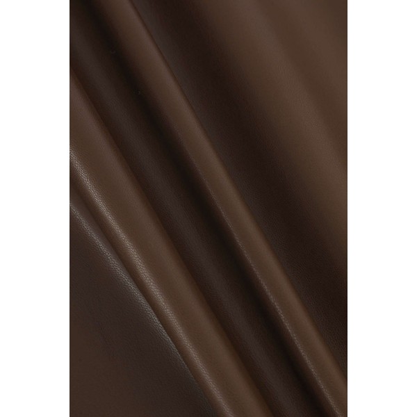Kvinnors Högmidjade Split Thigh Lång Pu Läder Bodycon Kjol Brown XL