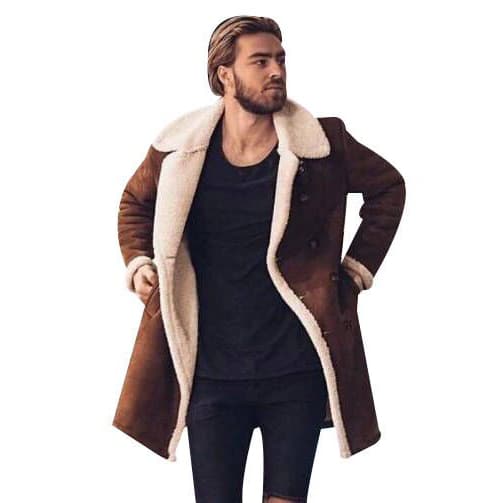 Vinterfleece för män i kompositmocka, varmjacka coffee 2XL