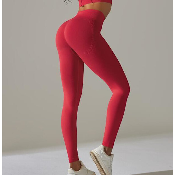 Solid Färgad Stretch Yoga Kläder Red S