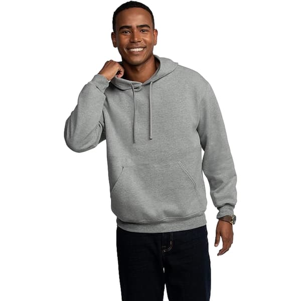 Hettegenser i ensfarget design for menn Gray XL