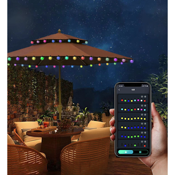 Utomhus String Lights 32FT, RGB Patio Lights 10M