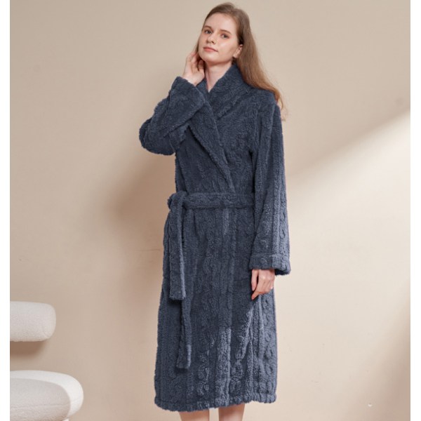 Miesten ja naisten Terry-shawl-turkkilainen kylpytakki Blue L
