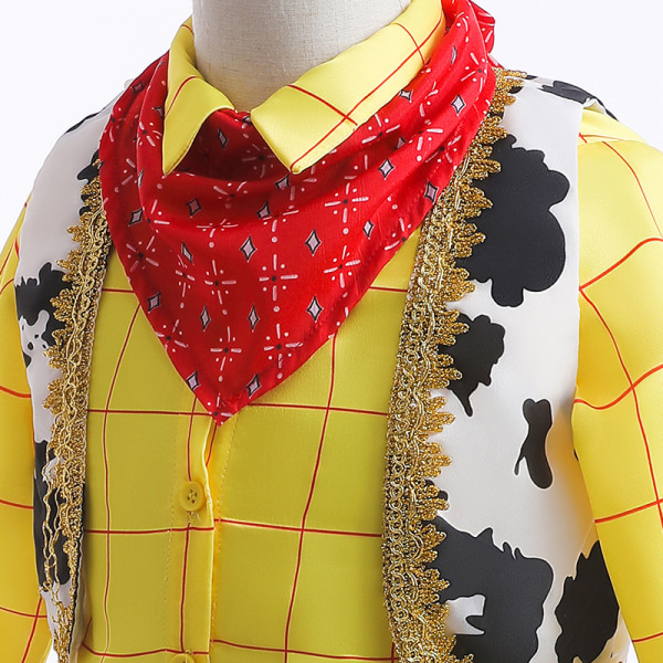 Guttekostyme i lappeteppe, Denim Cowboy Cosplay-sett 90cm