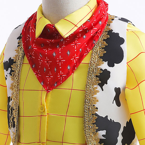 Pojkars Patchwork Kostymset, Denim Cowboy Cosplay Ensemble 100cm