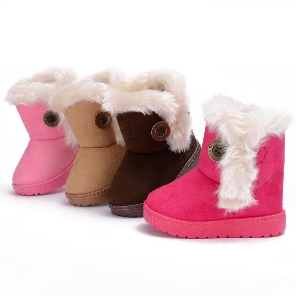 Snöskor för flickor i bomull Foder för vinterhalkfria skor brown 13cm