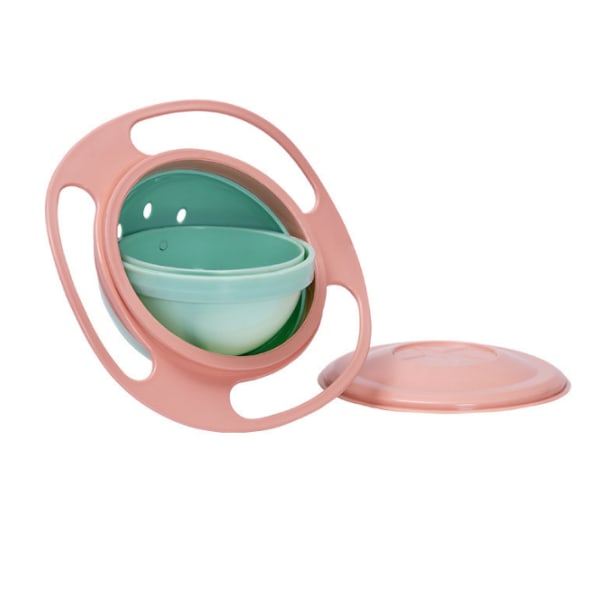 Spilltåliga skålar med lock och 360 skålrotationer pink
