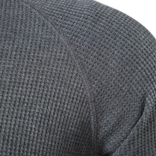 Miesten Yksivärinen Pitkähihainen Napitettava Pusero Dark gray M