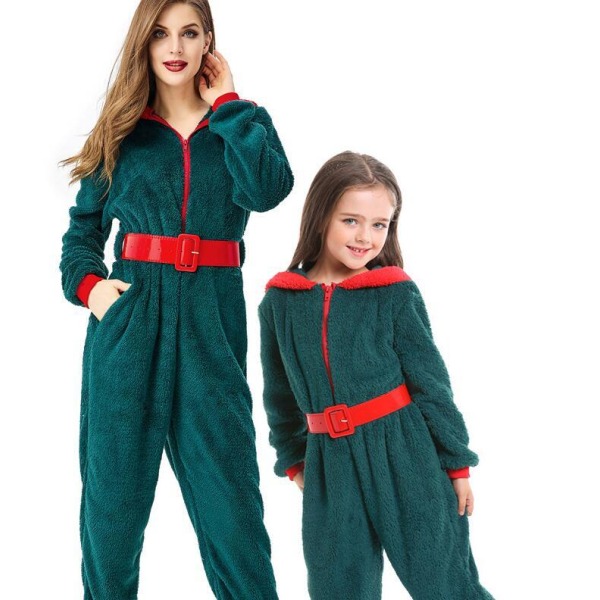 Julemandens Elf Kostume Santa Claus Cosplay Forældre-Barn Dragt Adult L