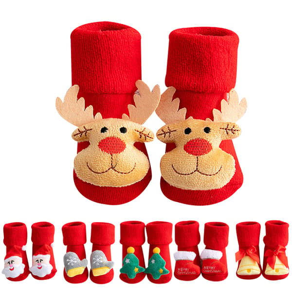 Flicka Pojke Fuzzy Julstrumpor grey S