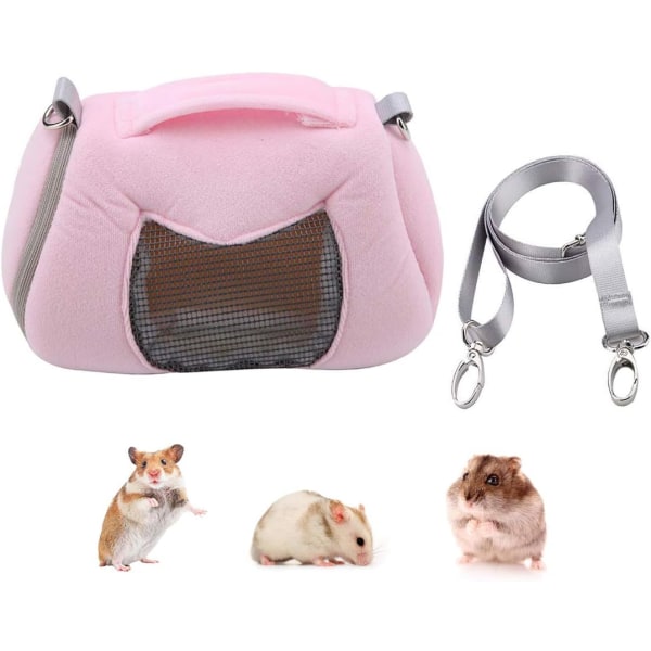 Hamster Transporttaske med Justerbar Skulderrem Pink