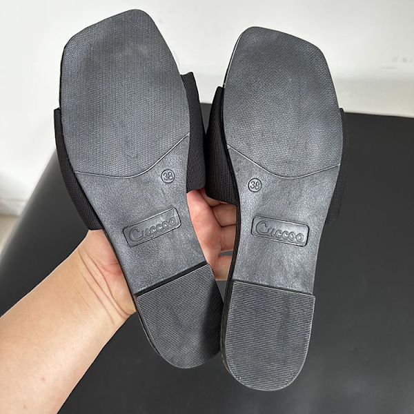 Knytbandssandal för Kvinnor Plattform Halksäker Sommarsandaler Black 38