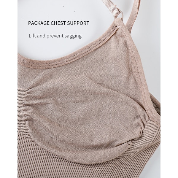 Sömnlös Formgivande Helkroppsshaper Tanga Bodysuit Khaki M