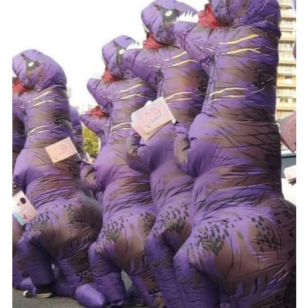 Uppblåsbar Dinosauriekostym för Vuxna, Dinosaurie Uppblåsbar Kostym för Vuxna Purple