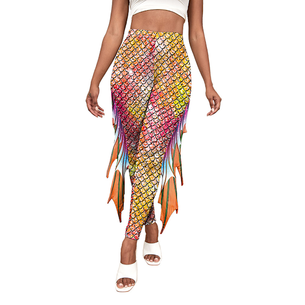 Sjöjungfru Leggings för Kvinnor Fiskfjäll Leggings Style 5 M
