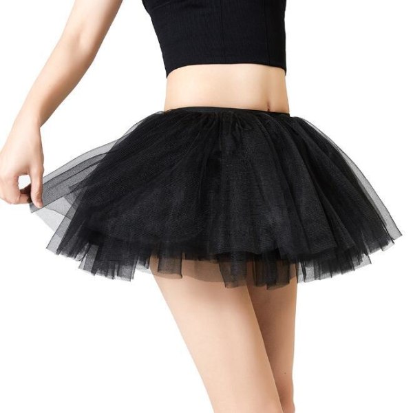 Kvinnors mini tyll kjol Balett Tutu kjol black