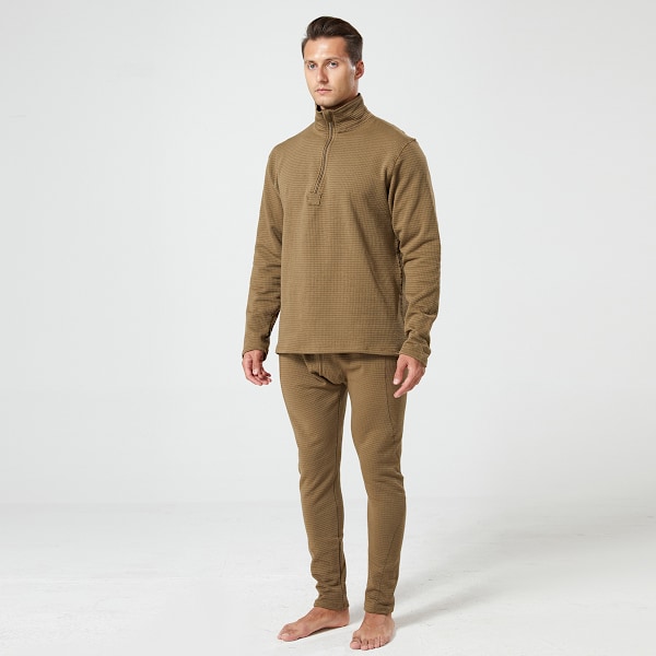 Mænds Termisk Underundertøj Langt Bukser Sæt khaki XL