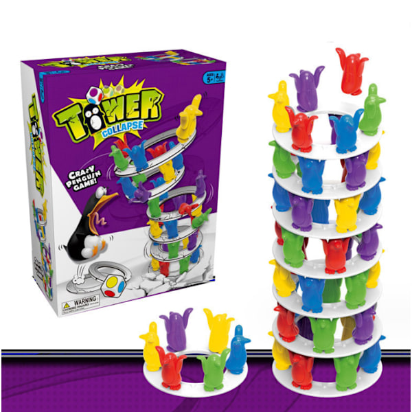 Penguin Tower Collapse Balanse-Spill Leke for Barn