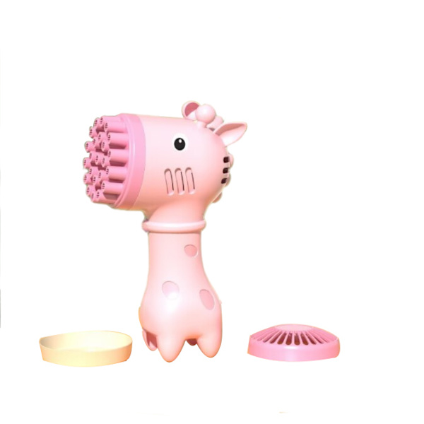 2 ST Automatisk barnbubbelmaskin Giraffe Pink