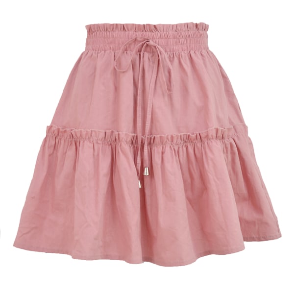 Kort kjol med dragsko för kvinnor Pink L