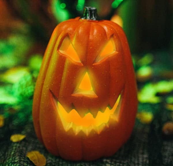 Halloween LED Gresskarlys Lys Opp Jack O Lantern Gresskar Warm Straight melon