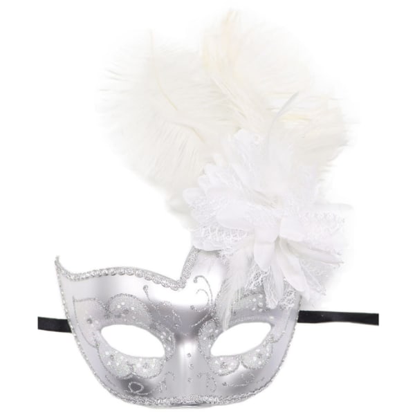 Spets Maskerad Ball Mask Födelsedagsbal Bröllopsfest white