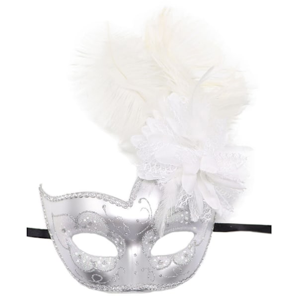 Spets Maskerad Ball Mask Födelsedagsbal Bröllopsfest white