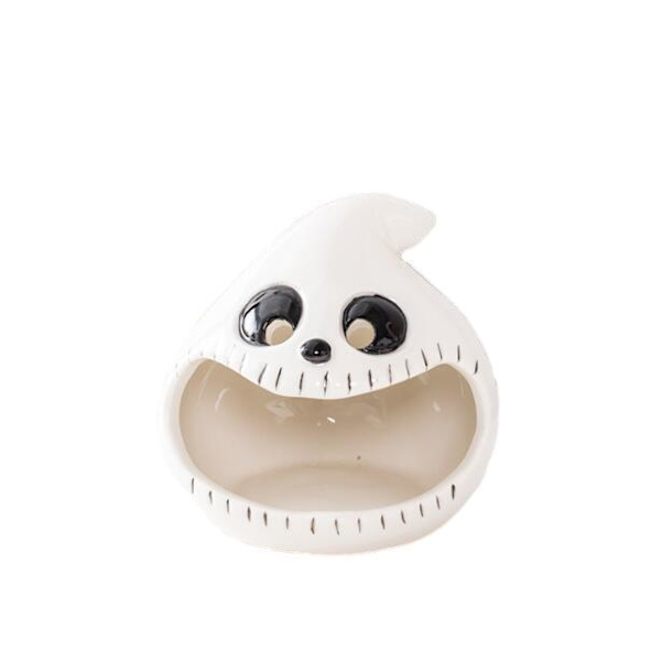 Halloween Skelettljus Keramik Ornament White Ghost