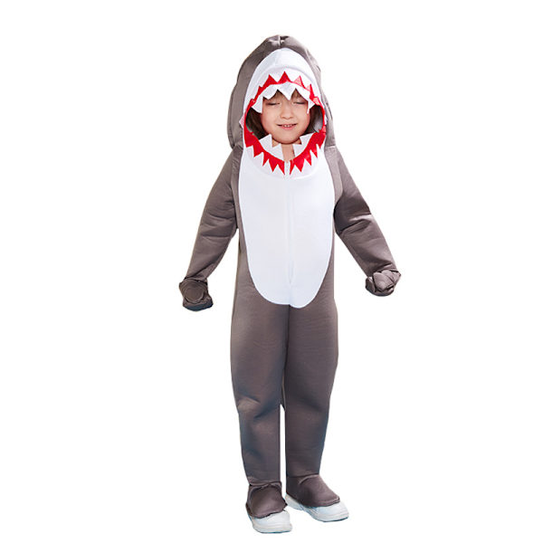Barn Hoodie Cartoon Haj Jumpsuit Kläder För Halloween Jul Fest L