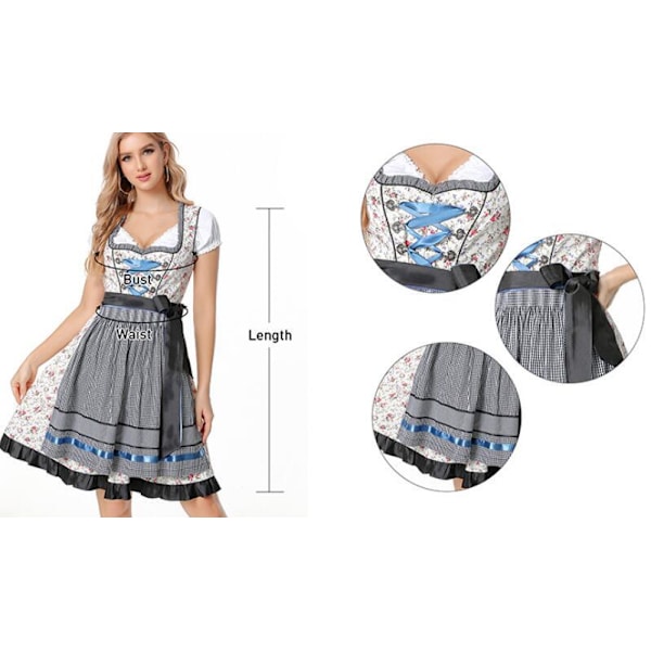 Naisten Oktoberfest-asu Cosplay-asu Blue S