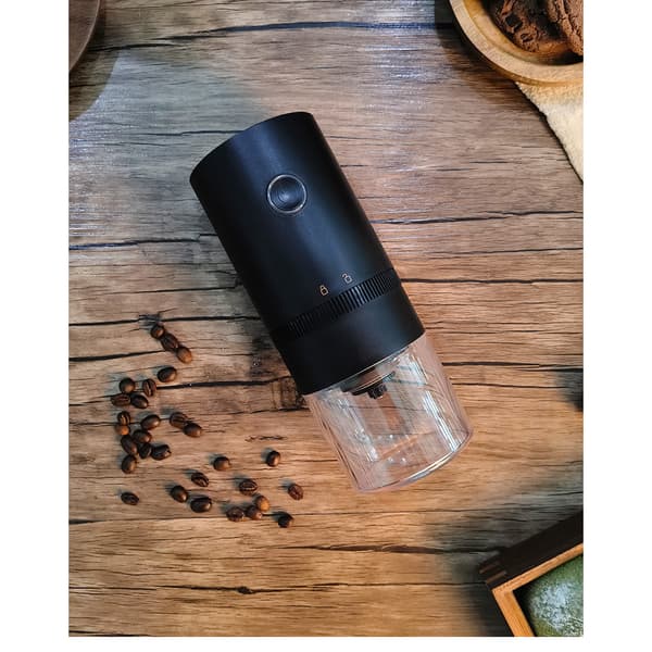 Bärbar kaffebönkvarn Automatisk för camping/dropp, USB black