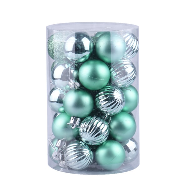 34 st julbollsprydnader Set för julgran light green