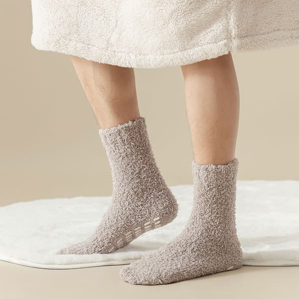 Vinter Fluffy Slippersokker, Myke Sovesokker 1 Par White
