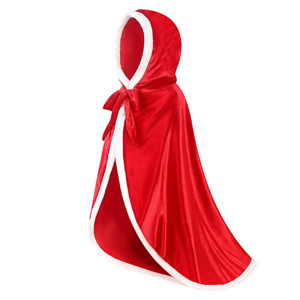 Girls Dress Up Hodded Cape Kostym för Princess Cloaks red 110