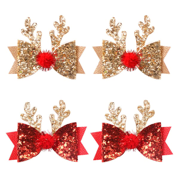 4 st julhårklämmor, julknutthårtillbehör, paljetter, hårspännen 4PCS