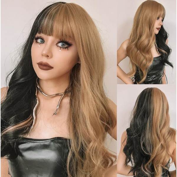Peruk Med Bangs Och Gradientlockar STYLE 3