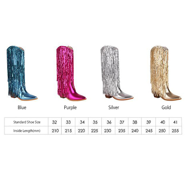 Säteilevät Metallinhohtoiset Cowboy-saappaat Naisille Red 34