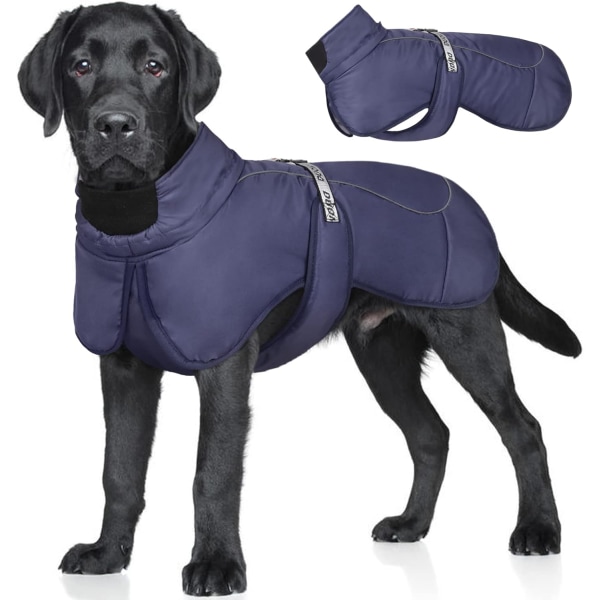 Vandtætte Hunde Vinterjakker, Reflekterende Hundejakker til Koldt Vejr Dark Blue 4XL