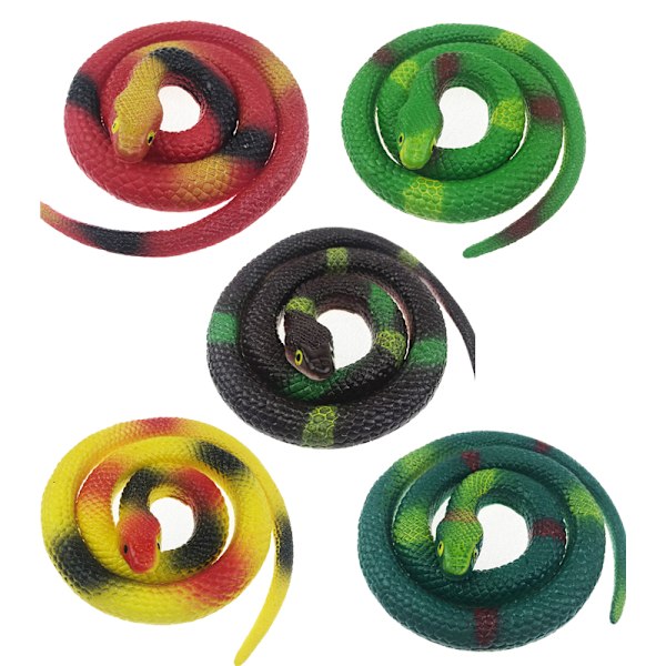 5 stk Realistiske Falske Slanger Leke Myk Gummi Slange Figur Hage Slange 5PCS#2