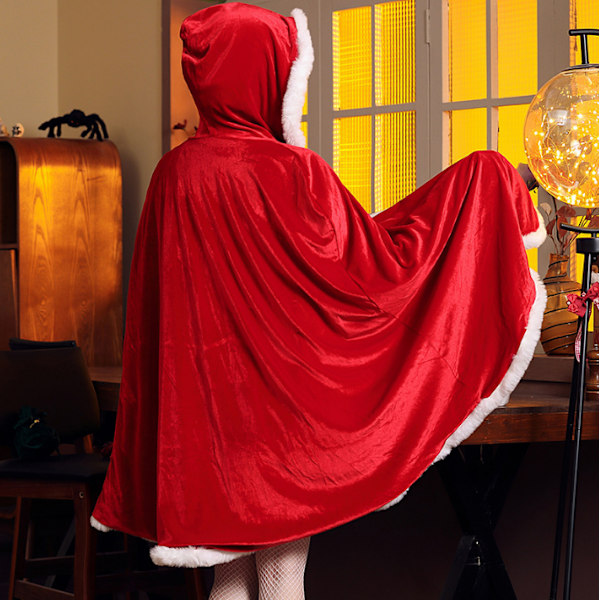 Kvinnor jul Fru Santa Claus mantel Xmas kostym mantel red